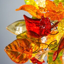 Pendant Light With Warm Color Flowers & Leaves For Bedroom, Kitchen Island, Hall - thumbnail 3