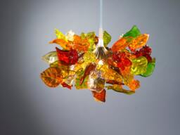 Pendant Light With Warm Color Flowers & Leaves For Bedroom, Kitchen Island, Hall