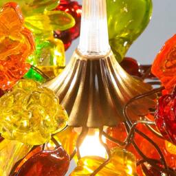 Pendant Light With Warm Color Flowers & Leaves For Bedroom, Kitchen Island, Hall - thumbnail 2