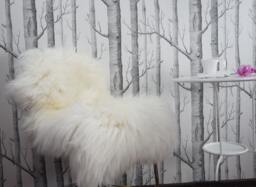 Big Throw Rugs White Sheepskin Rug 48'' X 26'' Super Soft Long Shag Rugs, Pelt - thumbnail 1