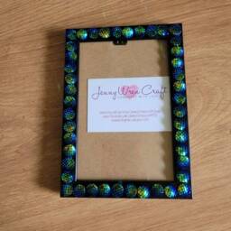 Iridescent Blue Mermaid Scale Cabochon Photo Frame 4 X 6 Inches - thumbnail 3