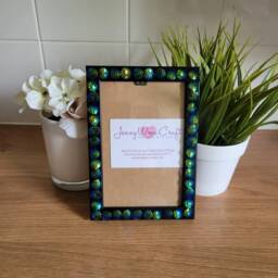 Iridescent Blue Mermaid Scale Cabochon Photo Frame 4 X 6 Inches - thumbnail 1