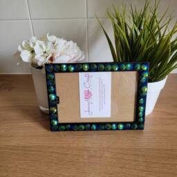 Iridescent Blue Mermaid Scale Cabochon Photo Frame 4 X 6 Inches - thumbnail 2