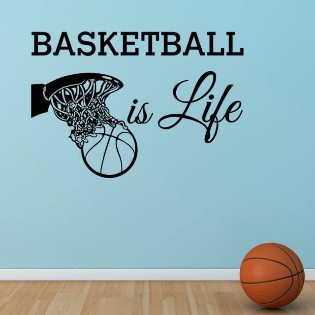 Basketball Is Life Wall Decal Sports Vinyl Stickers, Teen Room Decor Q118 - image 1