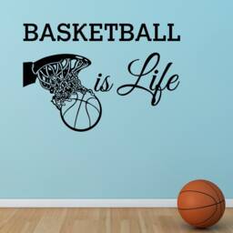 Basketball Is Life Wall Decal Sports Vinyl Stickers, Teen Room Decor Q118 - thumbnail 1