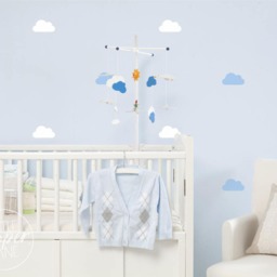 Clouds - Vinyl Wall Decals 2 Colours Fluffy Sky Stickers 10cm - 4 Inch Peel & Stick Baby Nursery Boys Girls Kids Room D??cor - thumbnail 2