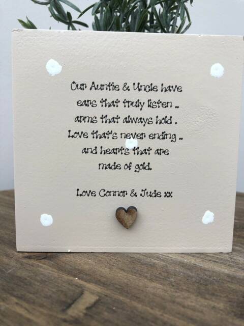 Auntie & Uncle Personalised Flower/Plant Pot Gift Auntie Aunty Aunt ~ Great Or Any Name. Shabby Chic Style Birthday Christmas Etc - image 1
