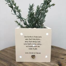 Auntie & Uncle Personalised Flower/Plant Pot Gift Auntie Aunty Aunt ~ Great Or Any Name. Shabby Chic Style Birthday Christmas Etc - thumbnail 2