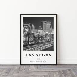 Las Vegas Photographic Art Print Black & White Travel Decor - thumbnail 2