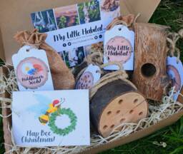 Hap-Bee Christmas Birds & The Bees Gift Set With Plantable Card - Eco Friendly Bee Hotel Gardener Wild Flower Seeds Bird Feeder - thumbnail 1