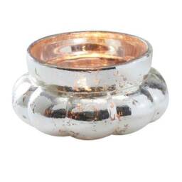 Silver Glass Tea Light Holder/ Frosted Christmas/Christmas Decoration/Light Holder/Christmas Candles/Wedding/Glassware /Table Lights - thumbnail 4
