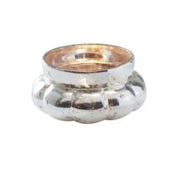 Silver Glass Tea Light Holder/ Frosted Christmas/Christmas Decoration/Light Holder/Christmas Candles/Wedding/Glassware /Table Lights - thumbnail 3