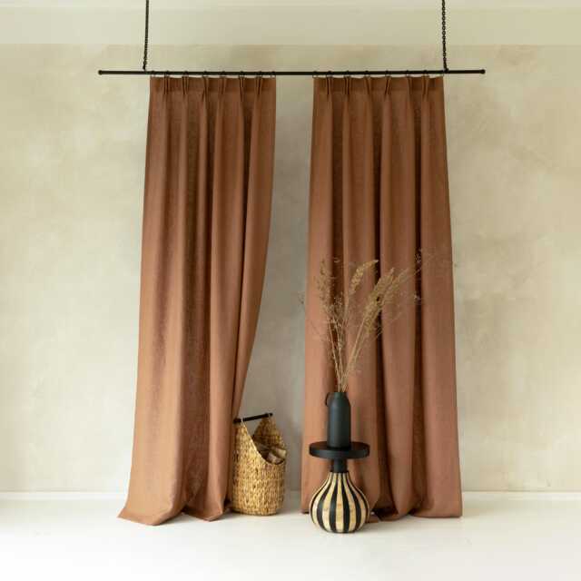 Linen Curtains Pinch Pleat, Blackout Curtain Panels, Long Drapes, Privacy Window Handmade By Lovely Home Idea - image 1