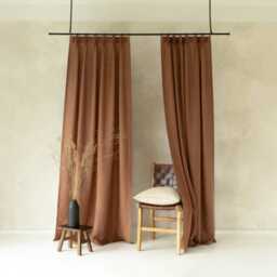Linen Curtains Pinch Pleat, Blackout Curtain Panels, Long Drapes, Privacy Window Handmade By Lovely Home Idea - thumbnail 3
