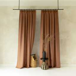 Linen Curtains Pinch Pleat, Blackout Curtain Panels, Long Drapes, Privacy Window Handmade By Lovely Home Idea - thumbnail 1
