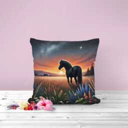 Horse Sunset Meadow Cushion Cover - Equestrian Home Decor - thumbnail 3