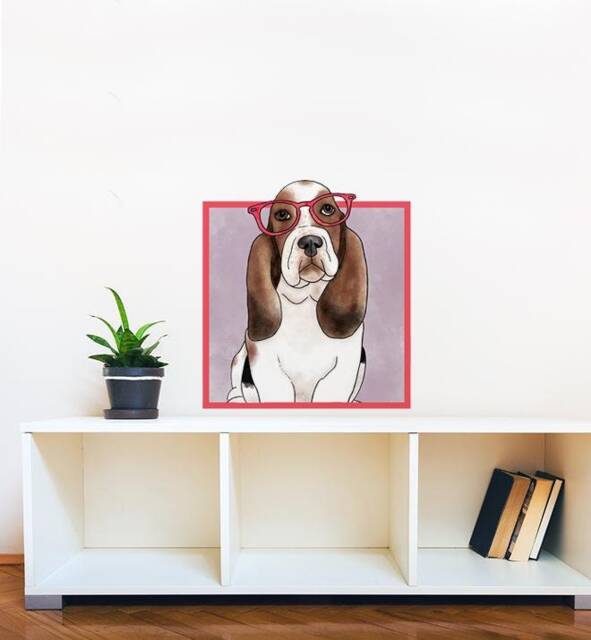 Basset Hound Dog Wall Sticker Decal - Dogs & Pets Stickers, Art, Decals, Kids Boys, Girls, Animals Decals