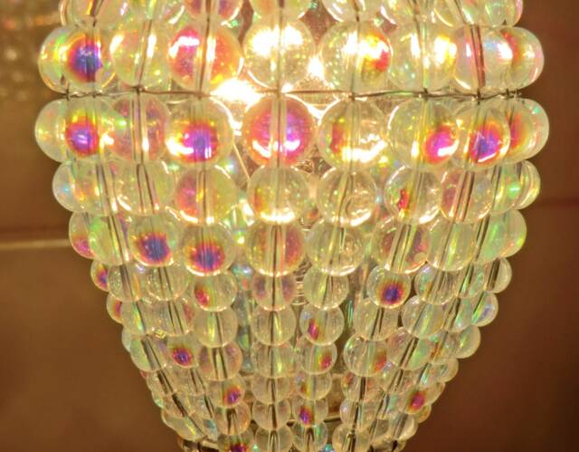 Crystal Chandelier Inspired Aurora Borealis Ab Glass Lightbulb Gls Bulb Cover Sleeve Pendant Lamp Better Than Shade Light Drops Beads - image 1