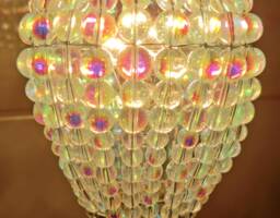 Crystal Chandelier Inspired Aurora Borealis Ab Glass Lightbulb Gls Bulb Cover Sleeve Pendant Lamp Better Than Shade Light Drops Beads - thumbnail 1