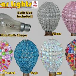 Crystal Chandelier Inspired Aurora Borealis Ab Glass Lightbulb Gls Bulb Cover Sleeve Pendant Lamp Better Than Shade Light Drops Beads - thumbnail 4