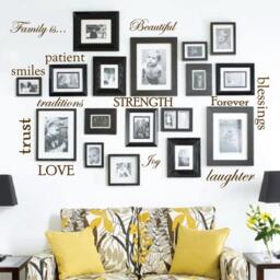 Set Of 12 Family Quote Words Vinyl Wall Sticker Picture Frame Home Decal Sticker, Arrange Any Way You Like Custom #1332 - thumbnail 2