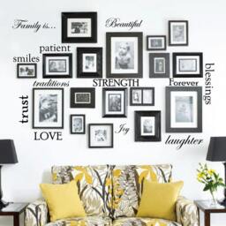 Set Of 12 Family Quote Words Vinyl Wall Sticker Picture Frame Home Decal Sticker, Arrange Any Way You Like Custom #1332 - thumbnail 1