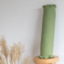 Cozy Custom Ruffled Bolster Pillow Cover - Pastel Color Options 12x45cm Shabby Chic Style - thumbnail 3