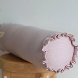 Cozy Custom Ruffled Bolster Pillow Cover - Pastel Color Options 12x45cm Shabby Chic Style - thumbnail 2