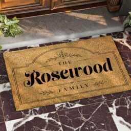 Personalised Family Name Doormat - Vintage Gothic Display Font - Custom Last Welcome Mat Housewarming Gift - thumbnail 3
