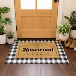Personalised Family Name Doormat - Vintage Gothic Display Font - Custom Last Welcome Mat Housewarming Gift - thumbnail 2