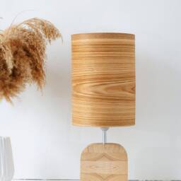 Modern Rustic Table Lamp From Olive Wood, Bedside For Scandinavian Decor, Wood Contemporary & Minimalist Decor - thumbnail 3