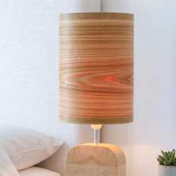 Modern Rustic Table Lamp From Olive Wood, Bedside For Scandinavian Decor, Wood Contemporary & Minimalist Decor - thumbnail 3
