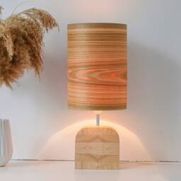 Modern Rustic Table Lamp From Olive Wood, Bedside For Scandinavian Decor, Wood Contemporary & Minimalist Decor - thumbnail 2