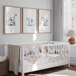 Safari Nursery Prints Baby Elephant Wall Art Set Gender Neutral Kids Room Decor - thumbnail 3