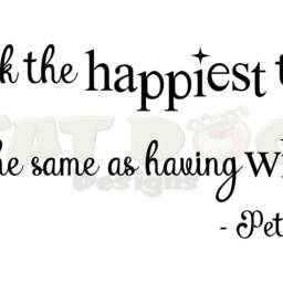 Peter Pan Tinker Bell Think The Happiest Things Removable Vinyl Wall Decal, Happiness Nursery Art, Childs Room Decal - thumbnail 3