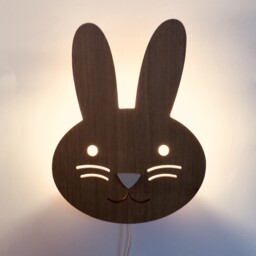 Wall Lamp Rabbit Sniffer - Led Light, Babyroom, Childrens Wall, Babyshower Newborn Nursery - thumbnail 2