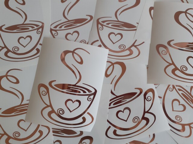 2x Coffee Cup Kitchen Wall Art Vinyl Decal Sticker Diner Cafe Coffee Shop - image 1