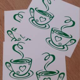 2x Coffee Cup Kitchen Wall Art Vinyl Decal Sticker Diner Cafe Coffee Shop - thumbnail 3