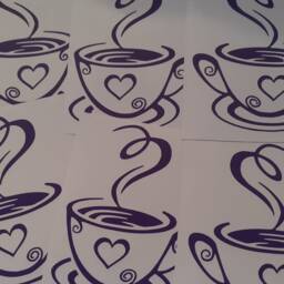 2x Coffee Cup Kitchen Wall Art Vinyl Decal Sticker Diner Cafe Coffee Shop - thumbnail 2