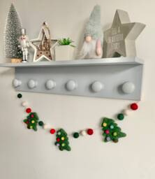 Felt Christmas Tree Garland Handmade Wool Ball Bunting