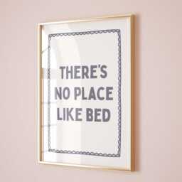 There's No Place Like Bed, Unframed Card Art Print, Bedroom Wall Decor - thumbnail 2