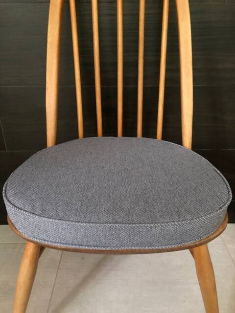 Myhome New Seat Pad(S For Ercol Dining Chairs With Straps & Press Studs - Meghan Grey - image 1