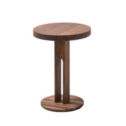 Side Table Fork in Walnut With Bookcase - thumbnail 4