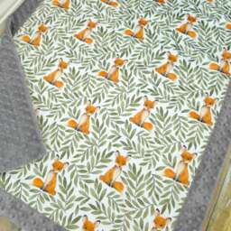 Fox Baby Blanket - -Minky Woodland Animlas Gender Neutral Gift Foxes Unisex