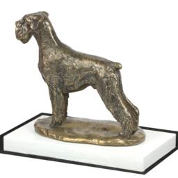Schnauzer, Dog On White Wooden Base Statue, Limited Edition, Artdog - thumbnail 3