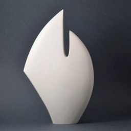 Abstract Sculpture - Minimalist White Small Table Top Desk Decor Modern 3D Art - thumbnail 2