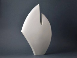 Abstract Sculpture - Minimalist White Small Table Top Desk Decor Modern 3D Art - thumbnail 1