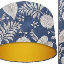 Navy Blue Botanical Lampshade Handmade Floral Light Shade - thumbnail 2