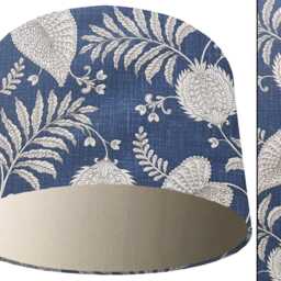 Navy Blue Botanical Lampshade Handmade Floral Light Shade - thumbnail 3