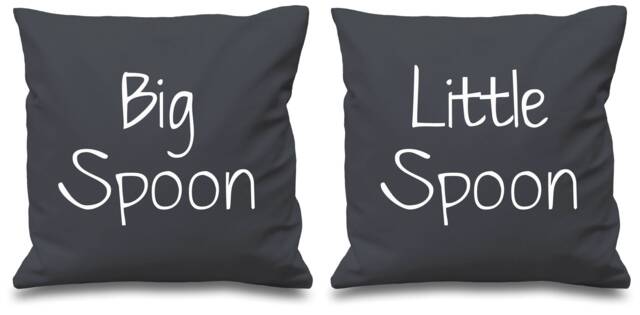 Couples Cushion Covers Big Spoon Little Wedding Christmas Valentines Anniversary - image 1